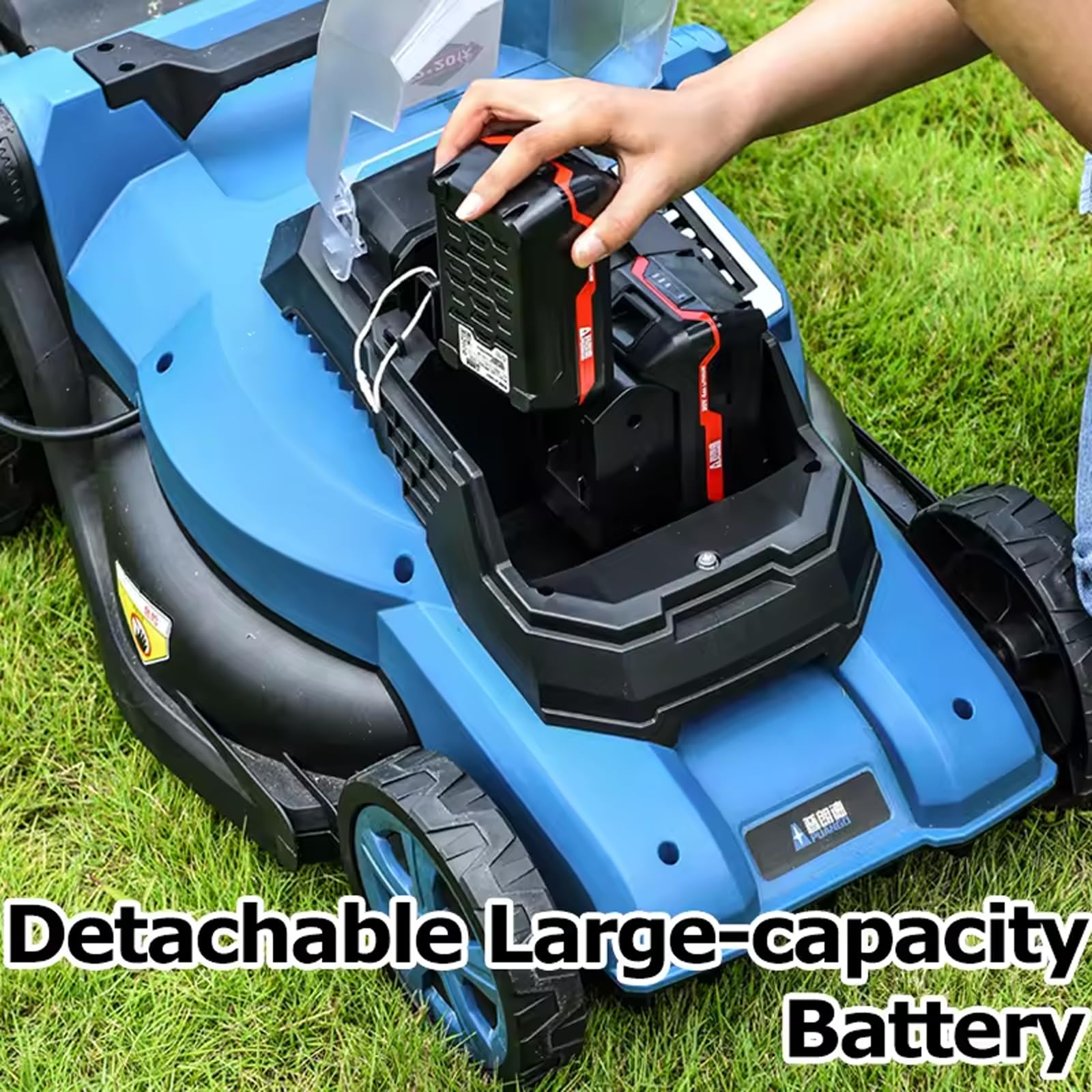 FfiMe Cortacésped eléctrico de 2600 W, Caja de césped Grande de 45 L, Ancho de Corte de 38 cm, 6 Alturas de Corte Ajustables (25-75 cm), Plegable para Almacenamiento, cortacésped inalámbrico