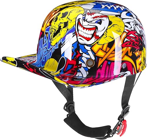 Casco de estilo béisbol retro para motocicleta unisex para adulto - Aprobado por DOT