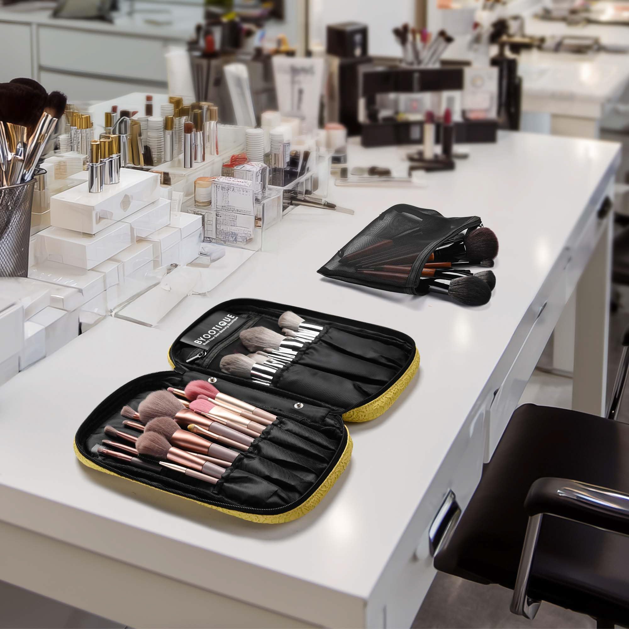 BYOOTIQUE Portable Makeup Brush Organizer Bag