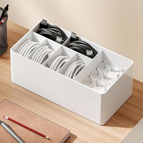 Organizador de almacenamiento de cable de carga Fácil almacenamiento sin lazos Organizador de cables de cargador Cajas de gestión de cables - 1