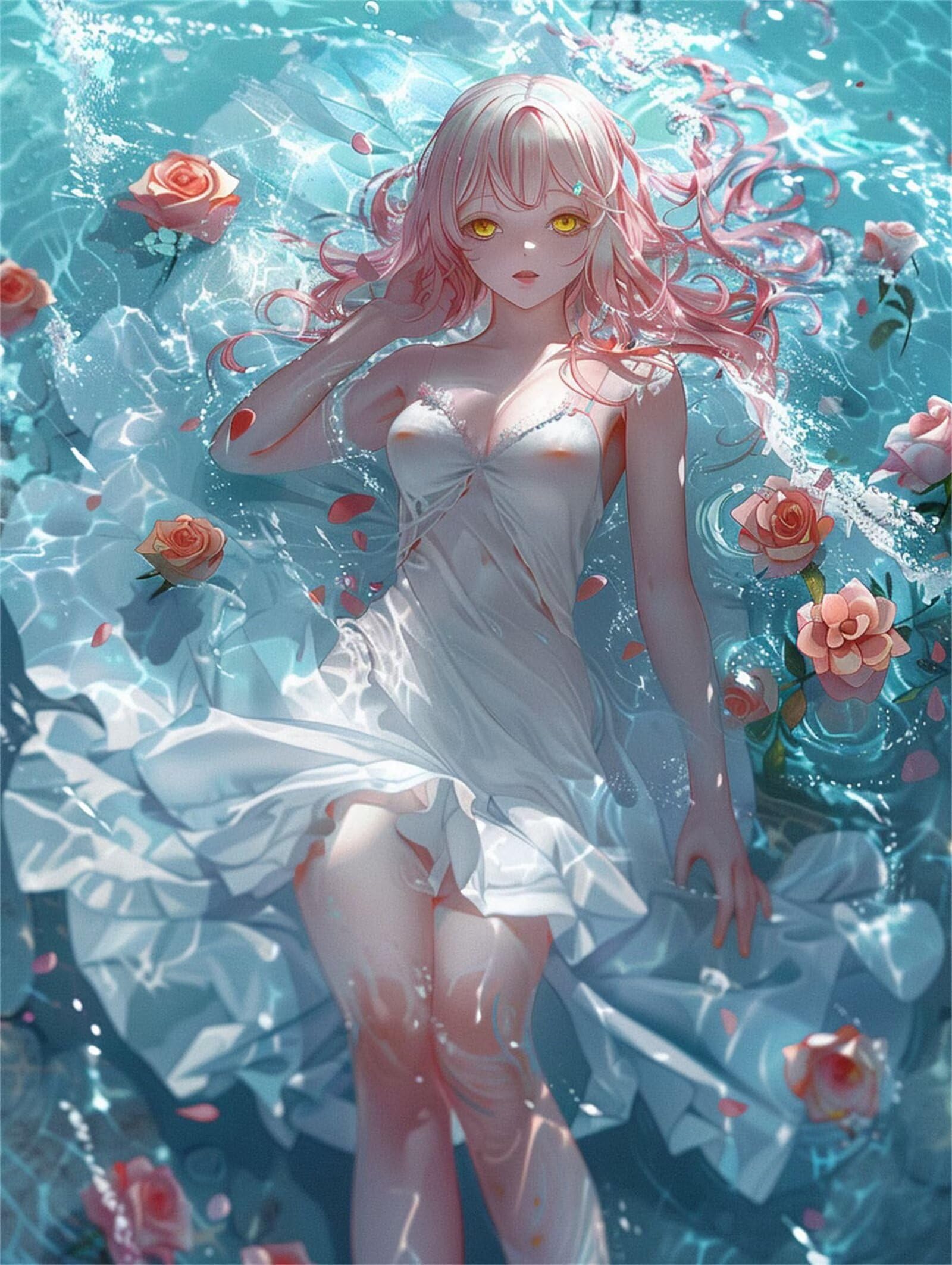 Dipingere con i Numeri per Adulti ragazza Paint by Numbers Kit Rosa Fai da te Hobby Creativi Adulti, Dipingi con i Numeri con Pennelli e Acrilici, Decorazione della Parete di Casa Regalo 70x90cm M-454