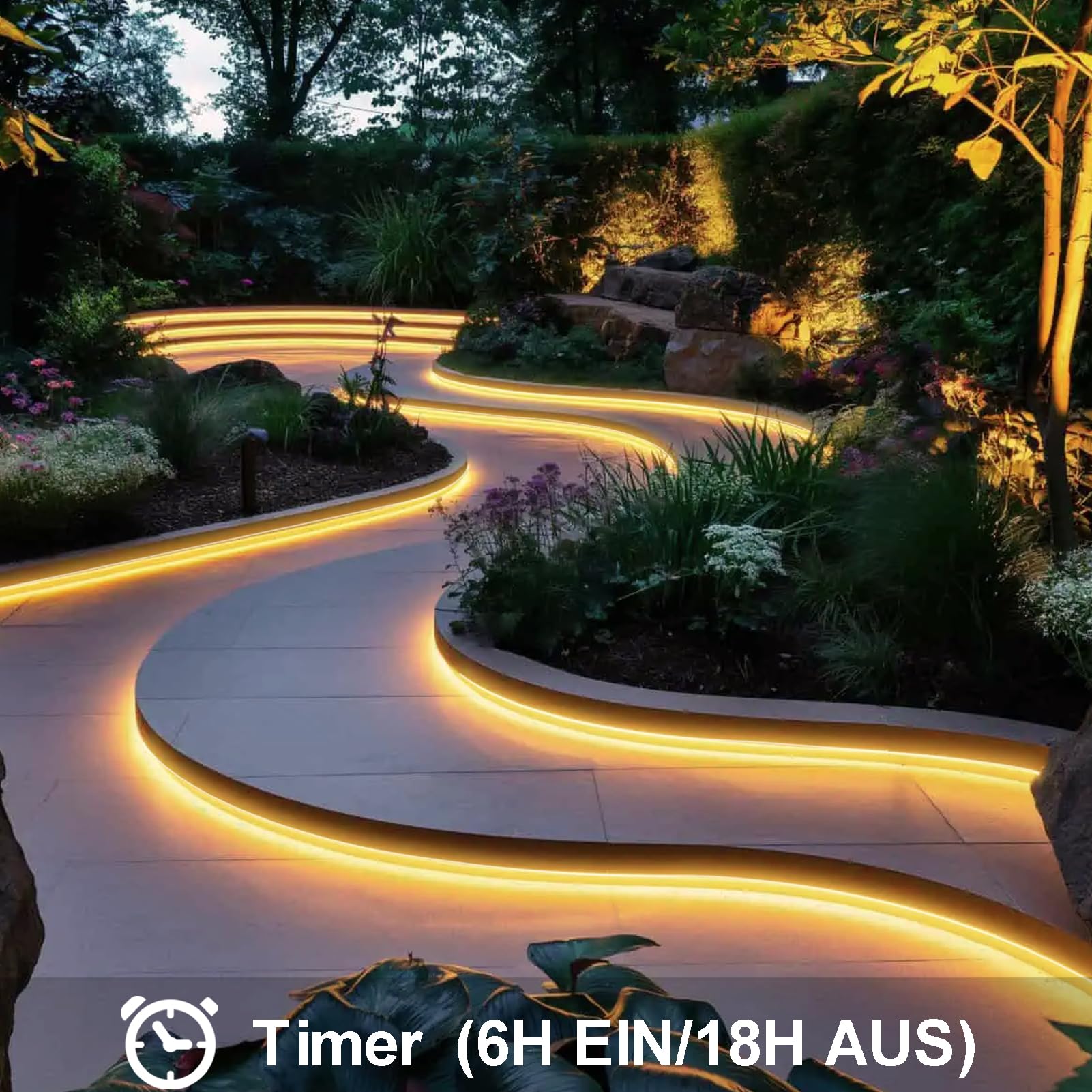 20M LED Streifen Aussenbereich 2400LED Strip Wasserdicht für Garten Dach