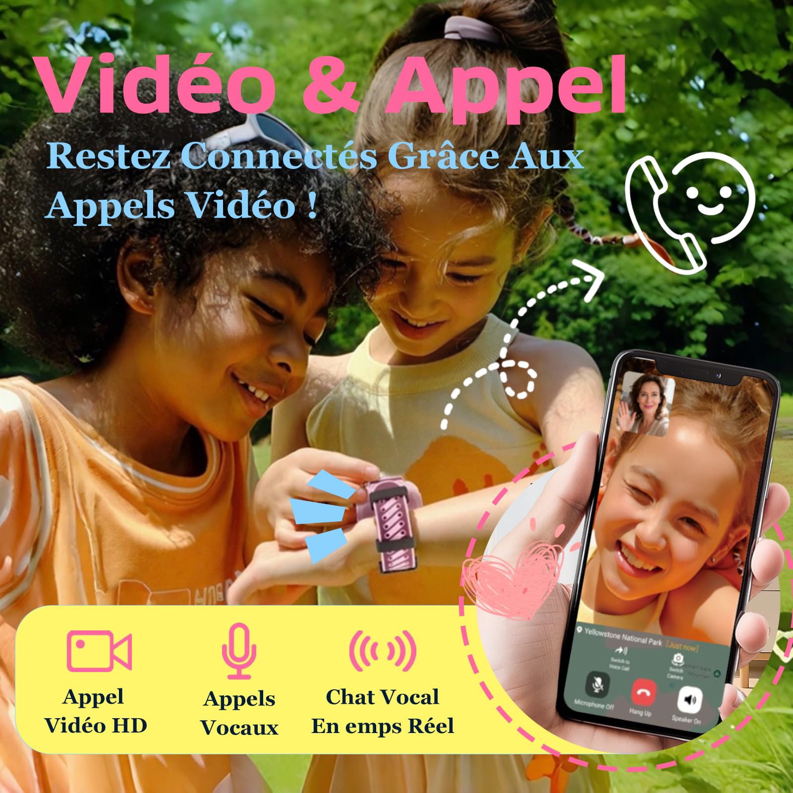 imoo Z3 Montre Connectée Enfant 4G avec GPS & Carte SIM, Appels Vidéo, WiFi, SOS, Étanche IP68 – Montre Téléphone pour Filles et Garçons(Bleu)