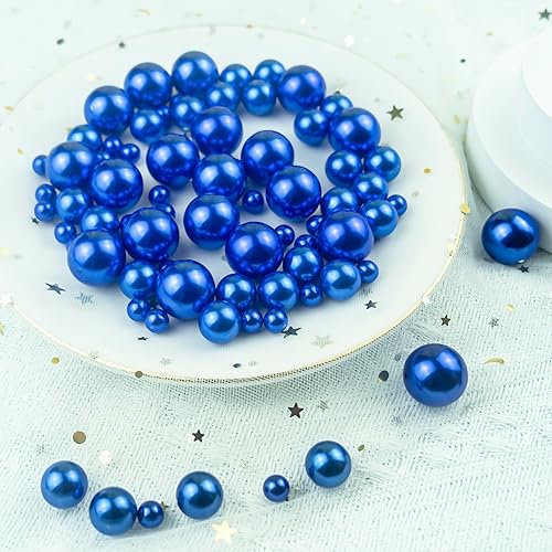 Miniatura 5 de 150 cuentas flotantes azules para jarrones y 800 cuentas de gel para jarrones, cuentas de perlas falsas para florero, decoración de jarrón azul