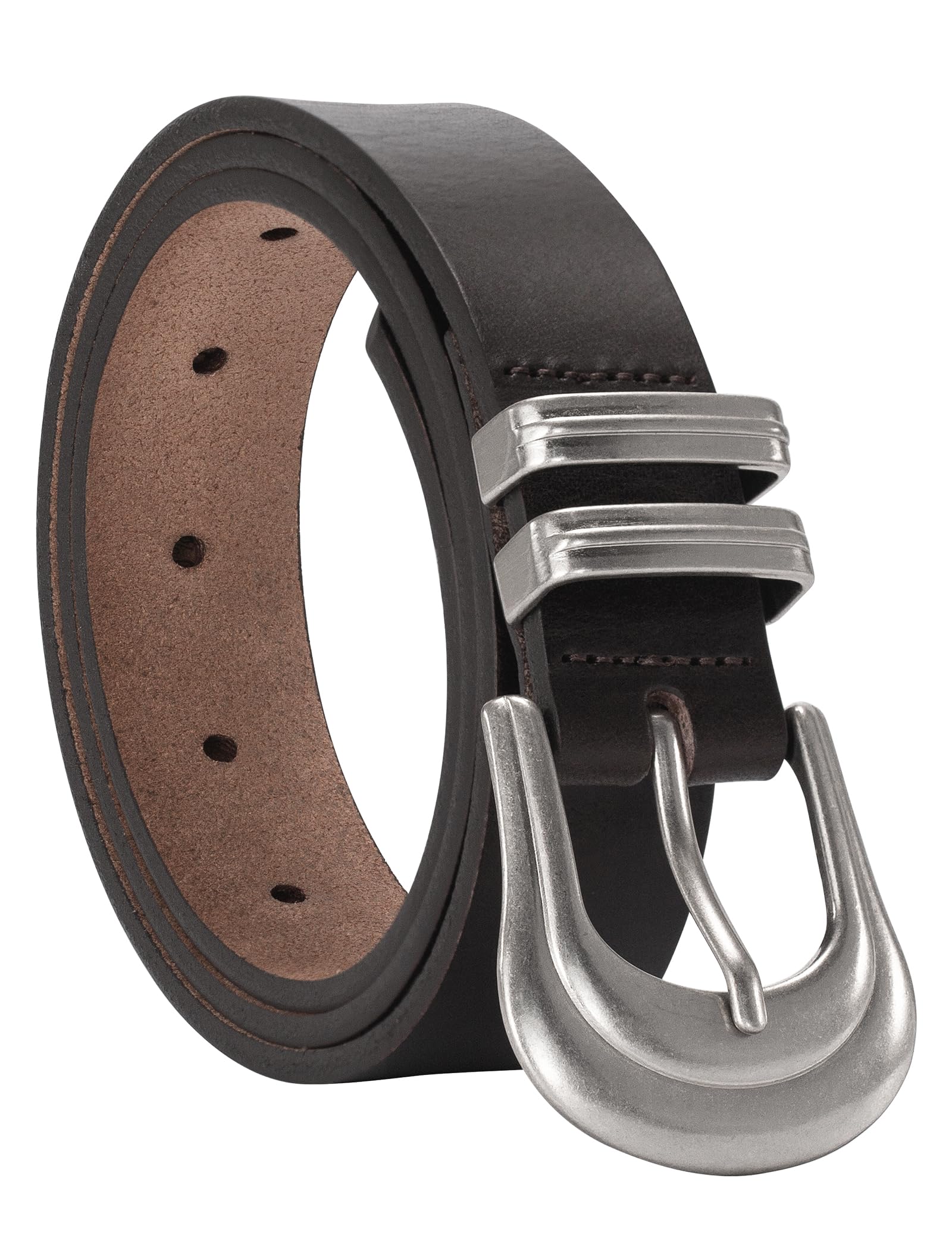 TYWestyles Western Belts for Woman-100% Genuine Leather Belt with Gold Silver Buckle for Jeans Dresses