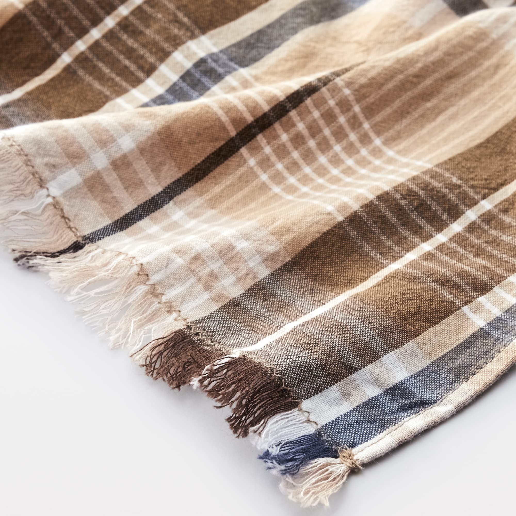 Amazon.co.jp: 無印良品 インド綿マドラスチェックスロー ベージュ 100