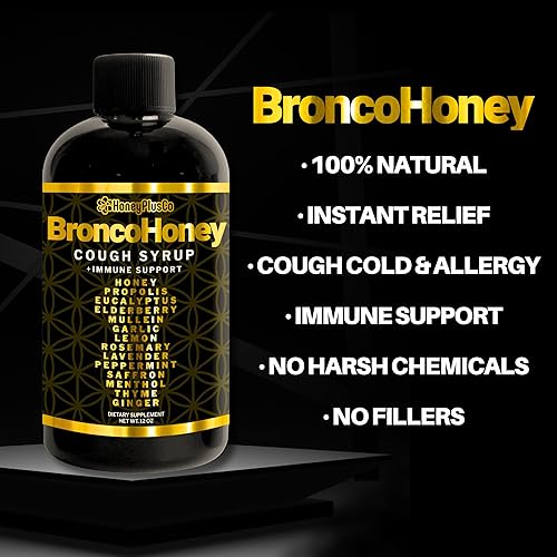 Miniatura 4 de Jarabe de miel natural Broncosol Plus - Para alivio de la tos el resfriado el dolor de garganta el moco y la alergia reforzado con propóleo de abeja