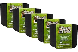 5-Pack of 5-Gallon Smart Pot Soft-Sided Fabric Garden Plant Containers
