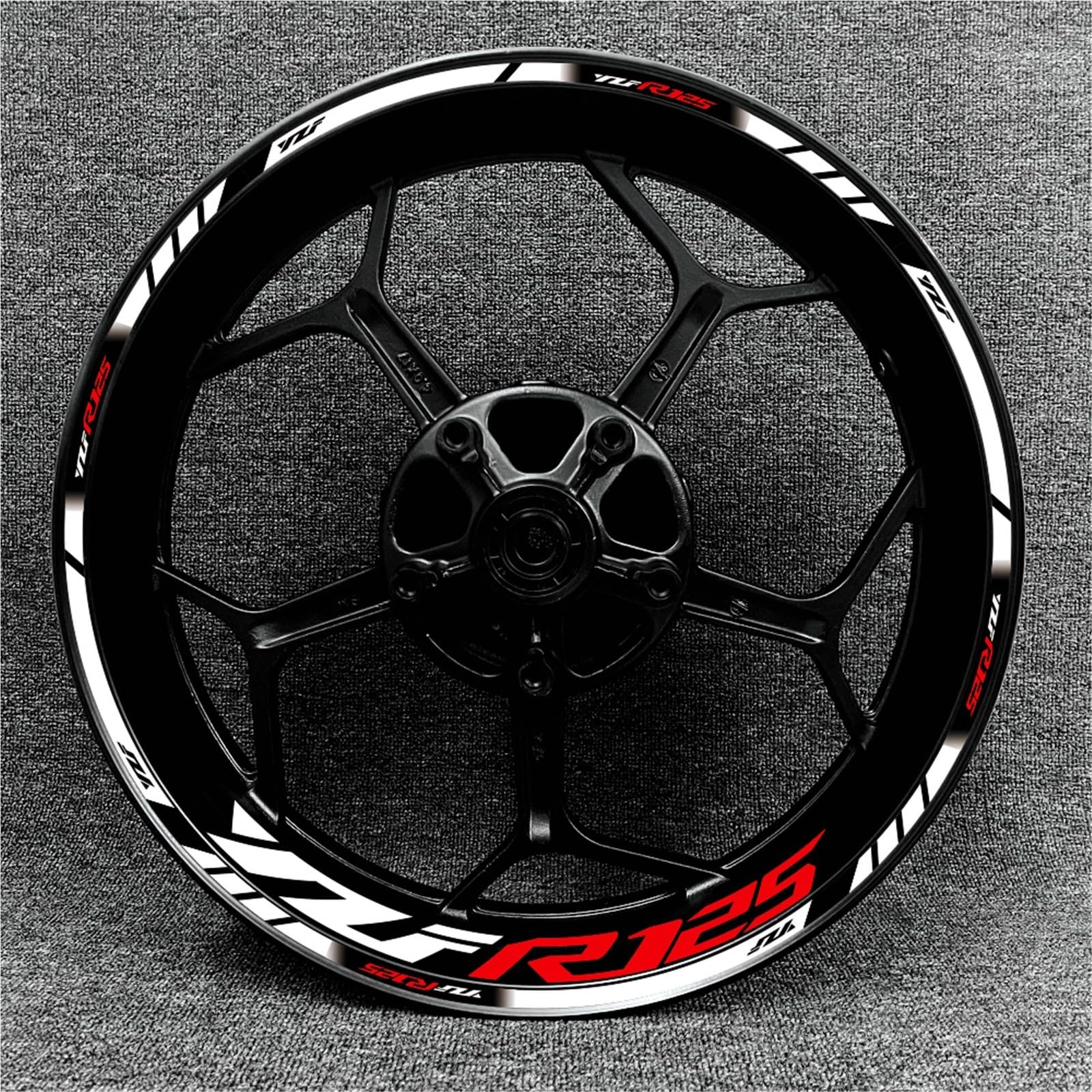 Dekorative Aufkleber Motorrad Zubehör Räder Aufkleber Reflektierende Streifen Band Felge Reifen Dekorative Set Für Yamaha YZF R125(White)