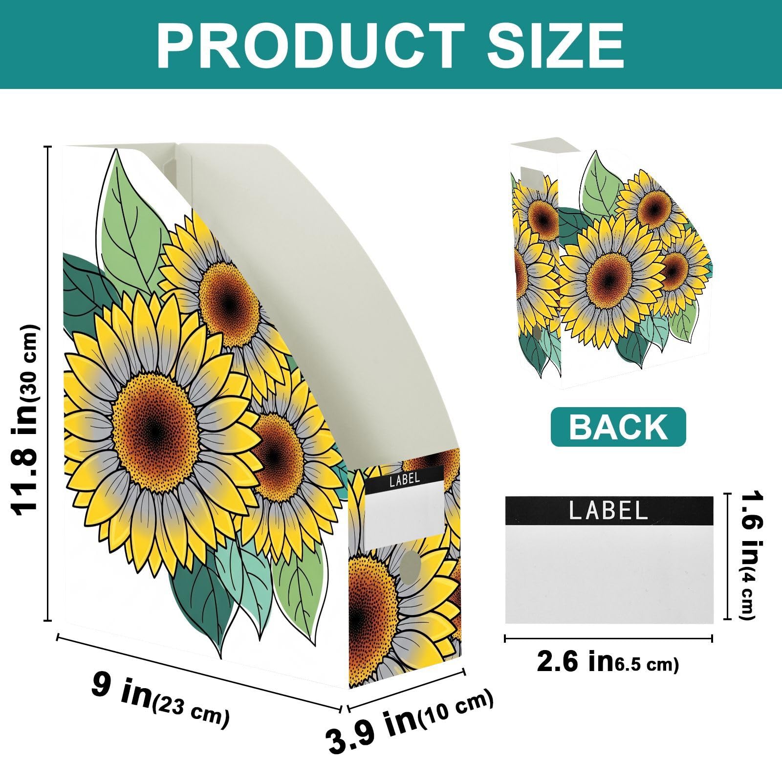 Organizzatore di carta da scrivania verde girasole astratto