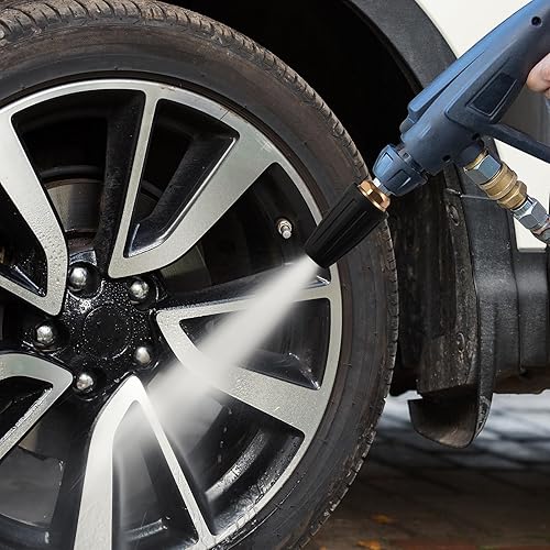 Miniatura 6 de Boquilla Turbo Lavadora a Presión 4000 PSI Máxima Boquilla de Lavadora a Presión Giratoria con Puntas de 1/4" de Conexión Rápida para Limpieza de