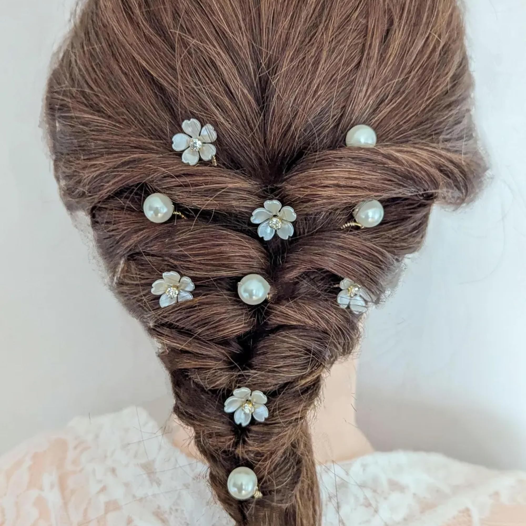 MILAPARK CRAFTS 12 Pcs Gold Pearl Flower Hair Pins for Women & Brides | Stylish Bridal Hair Accessories for Wedding, Reception, Mehndi & Festive Hairstyles | Elegant Hair Clips for Girls & Ladies 1