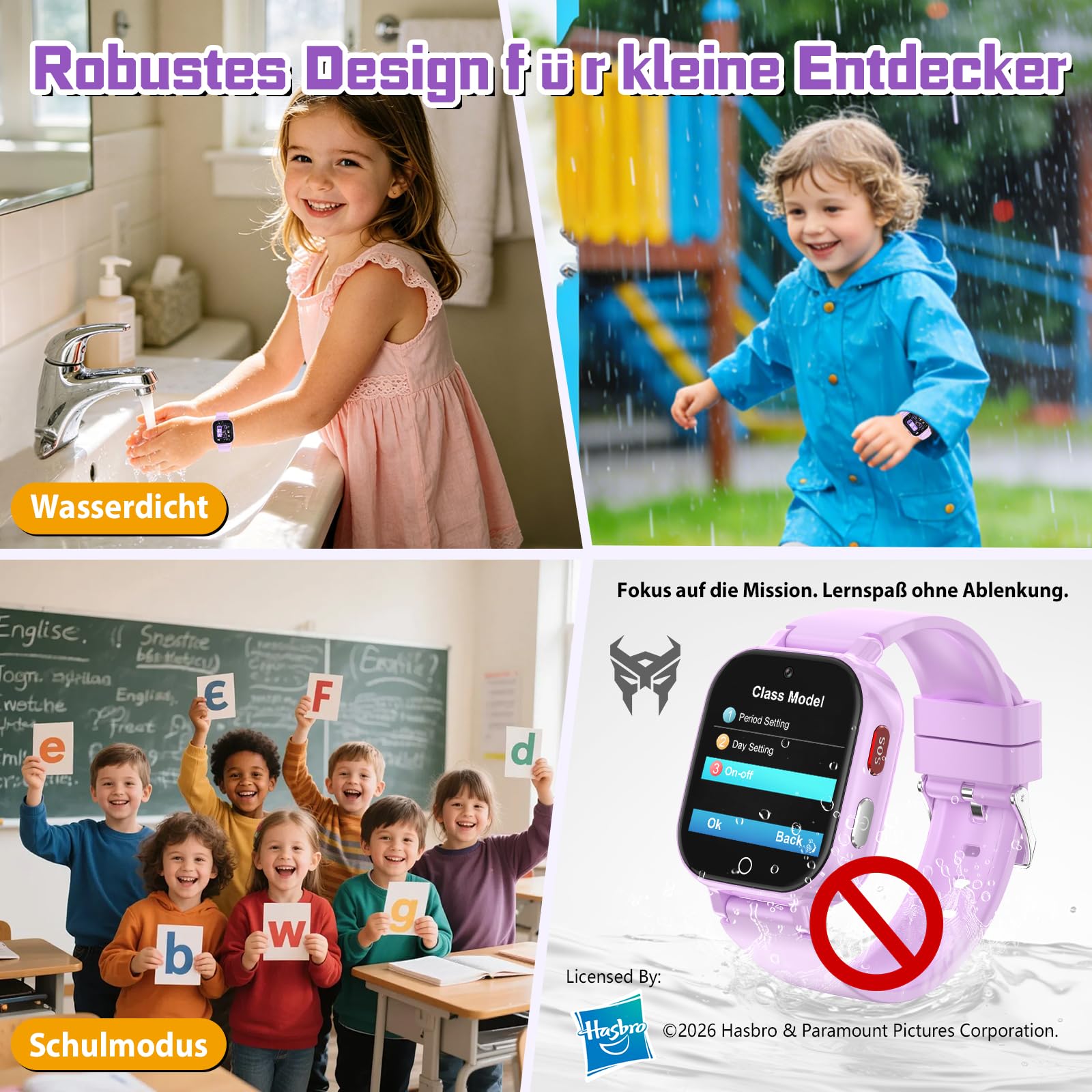 4G Kinder Smartwatch GPS Videoanruf Telefon IP68 wasserdicht SOS