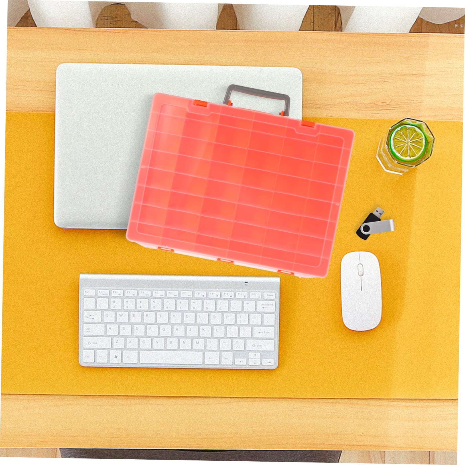 OSALADI Scatola Portaoggetti Trasparente con Scomparti Custodia per USB e Attrezzi da Pesca Organizer per Piccoli Oggetti e Accessori Informatici