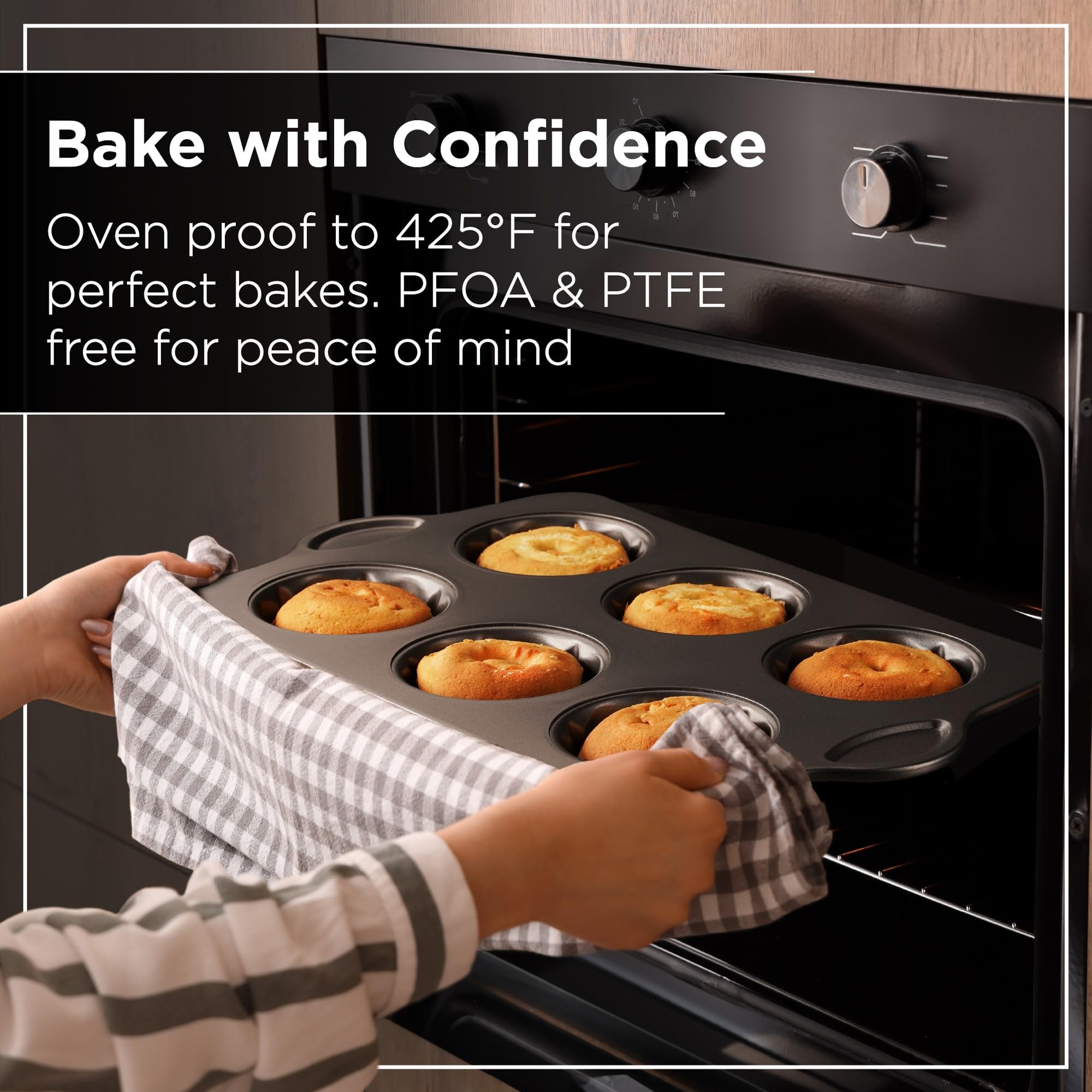 Wrenbury Lot de 2 mini moules à gâteau cannelés antiadhésifs – Moule à gâteau en forme d'anneau d'ange pour la cuisson de petits gâteaux – Sans PFOA et passe au lave-vaisselle – Tasse de 9,5 cm