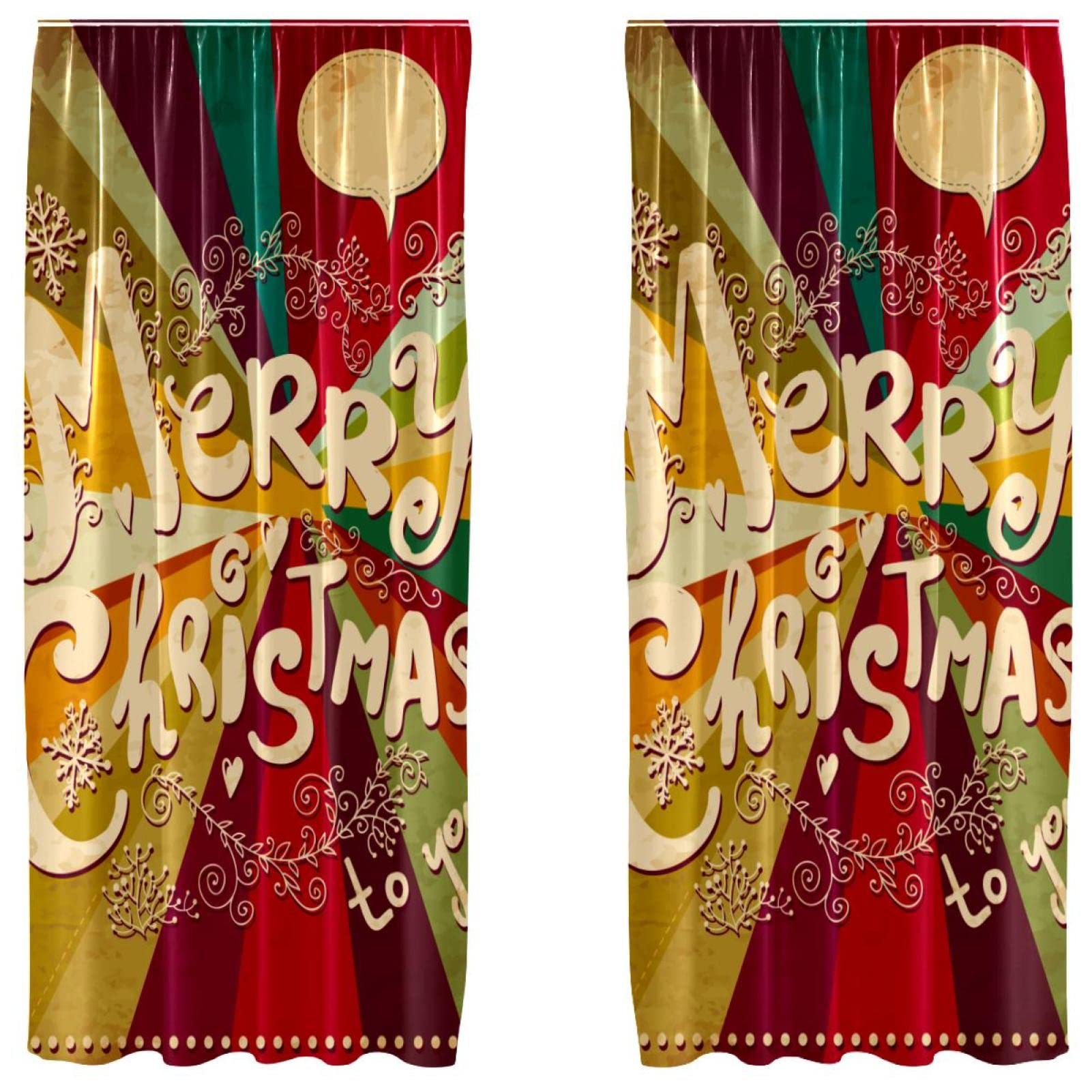 Rideaux Noël Merry Christmas légers, la solution pour habiller de grandes fenêtres froides