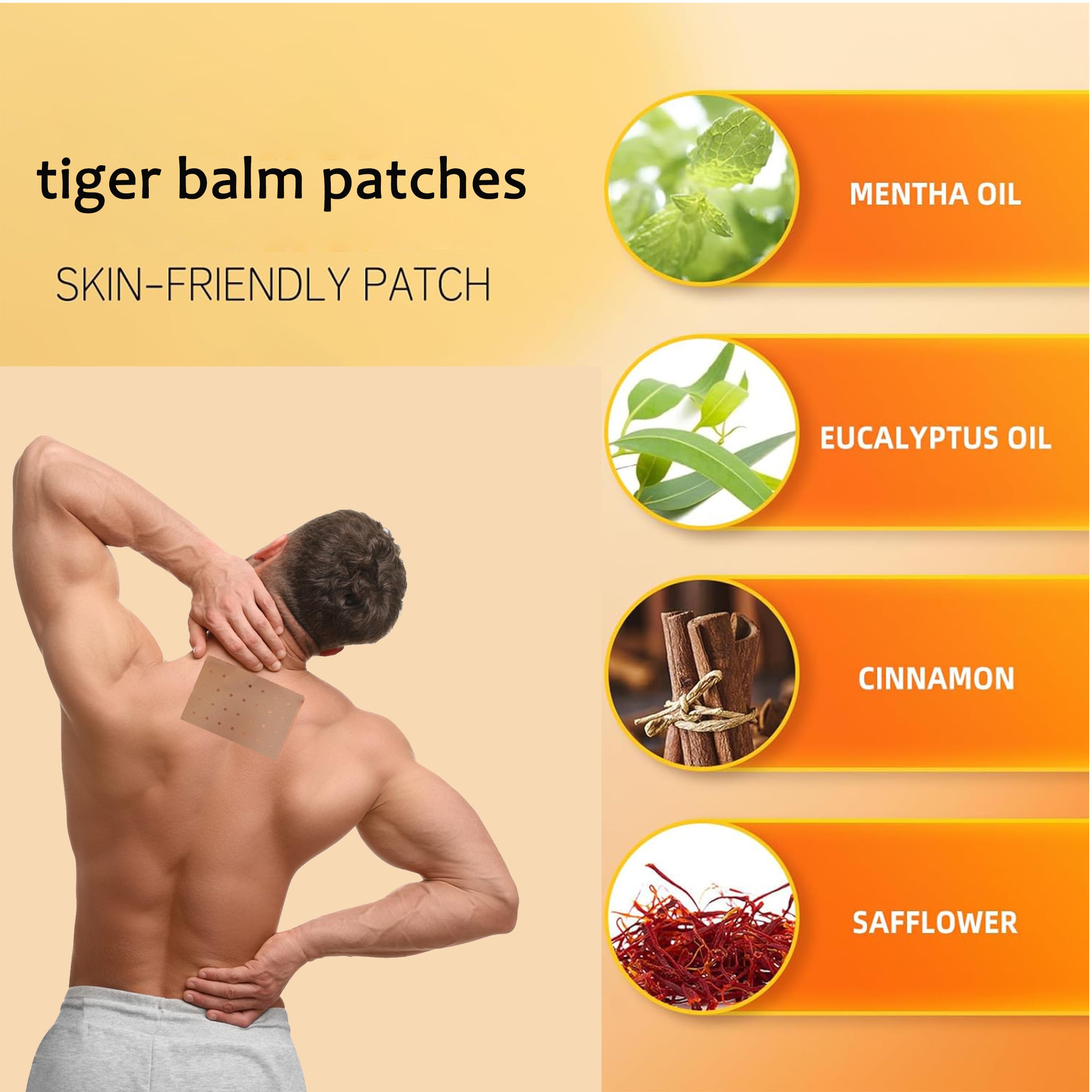 3Packs - 24 Counts Tiger Patches Chinese Red Tiger Back Patch Heat Patches for Muscle Joint of Knee Shoulder Neck
