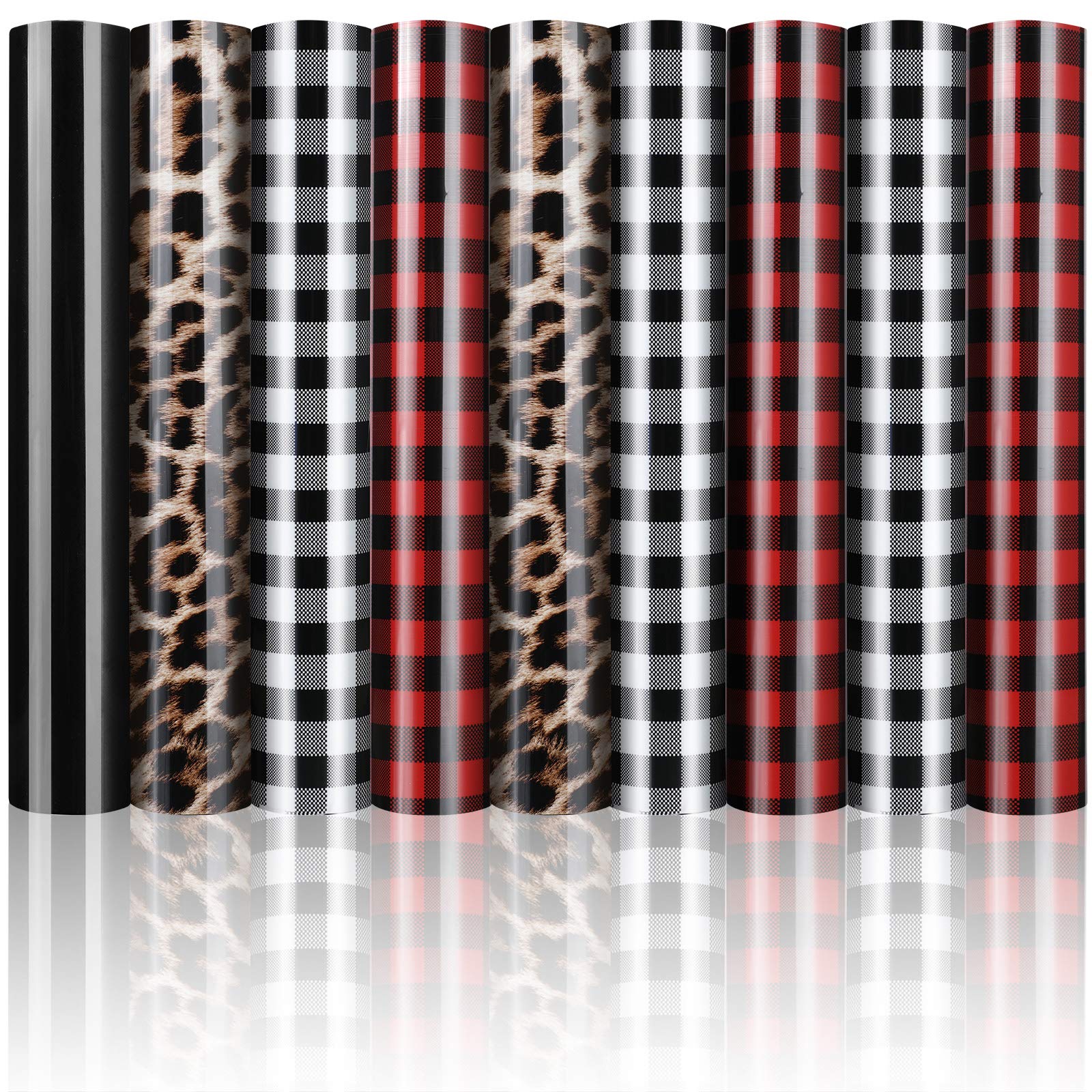 9 Sheets Christmas Buffalo Plaid Iron 