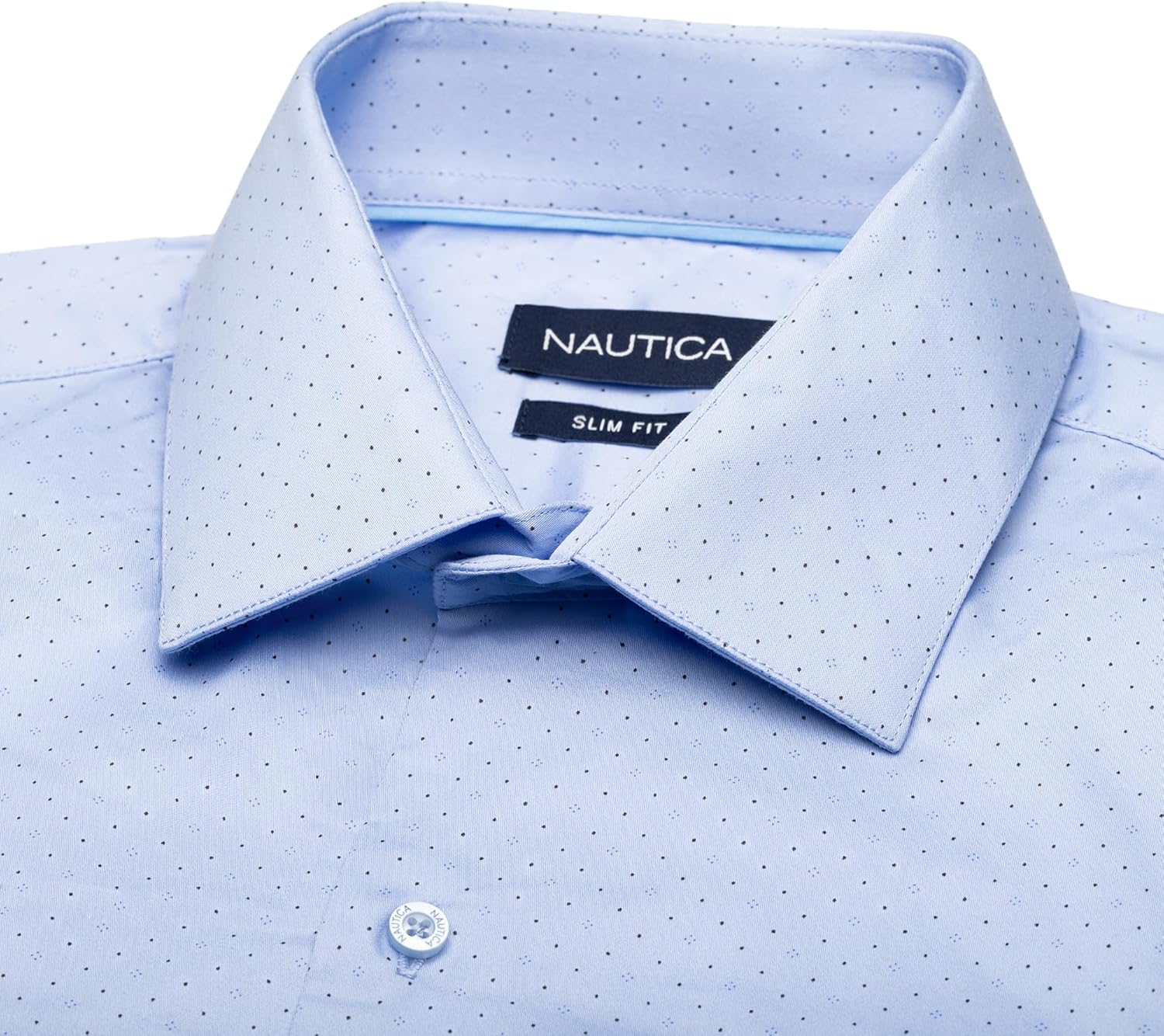 NAUTICA Slim Fit 100% Cotton Mens Dress Shirts Long Sleeve Wrinkle Resistant Formal - Image 4