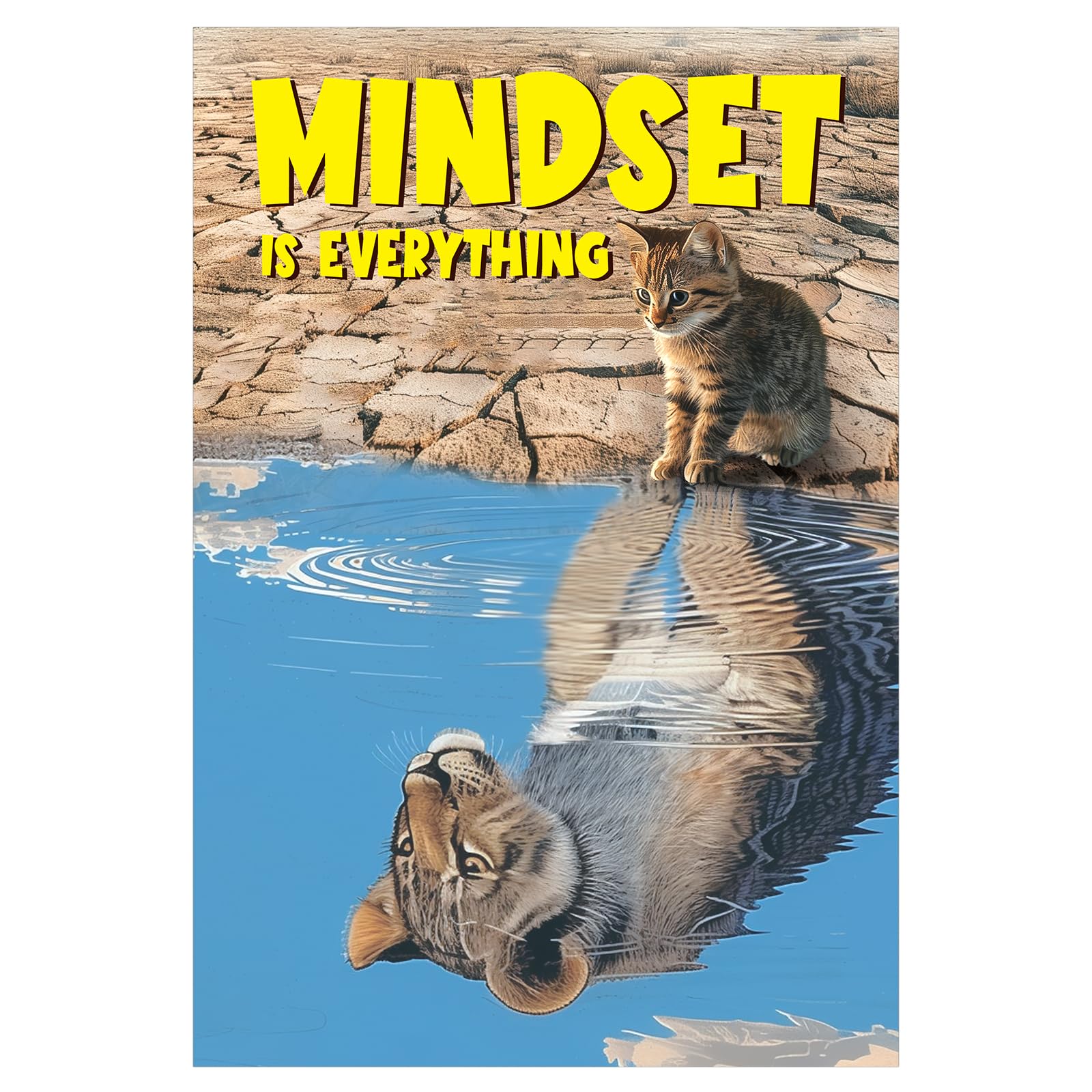 FLYAB Motivational Posters - 11.2x16.5'' Mindset is Everything Wall Art Decor for Classroom Home Office Positive Inspirational Picture Paper for Students Teen Men Women