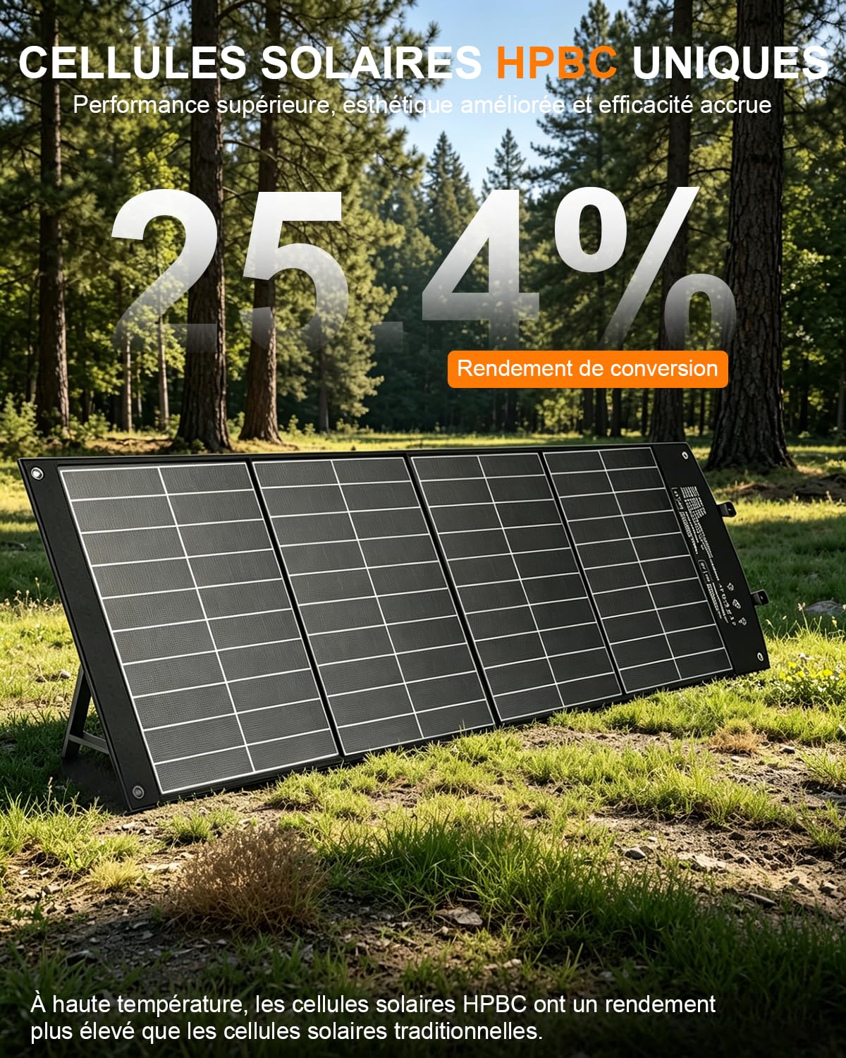Panneau Solaire Portable 120W 18V Chargeur Solaire Pliable ETFE Monocristallin avec USB-C PD45W QC3.0 CC pour Centrale Électrique 12V RV Batterie Charge Rapide pour Jardin Camping Aventure Urgence