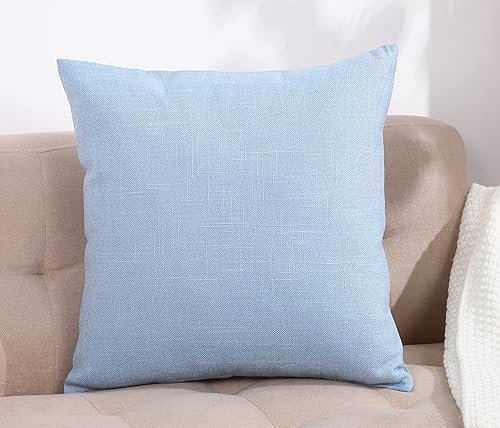 TangDepot Funda de cojín de lino con forro pesado, funda de almohada, fundas europeas, fundas de almohada para interiores y exteriores (24 x 24