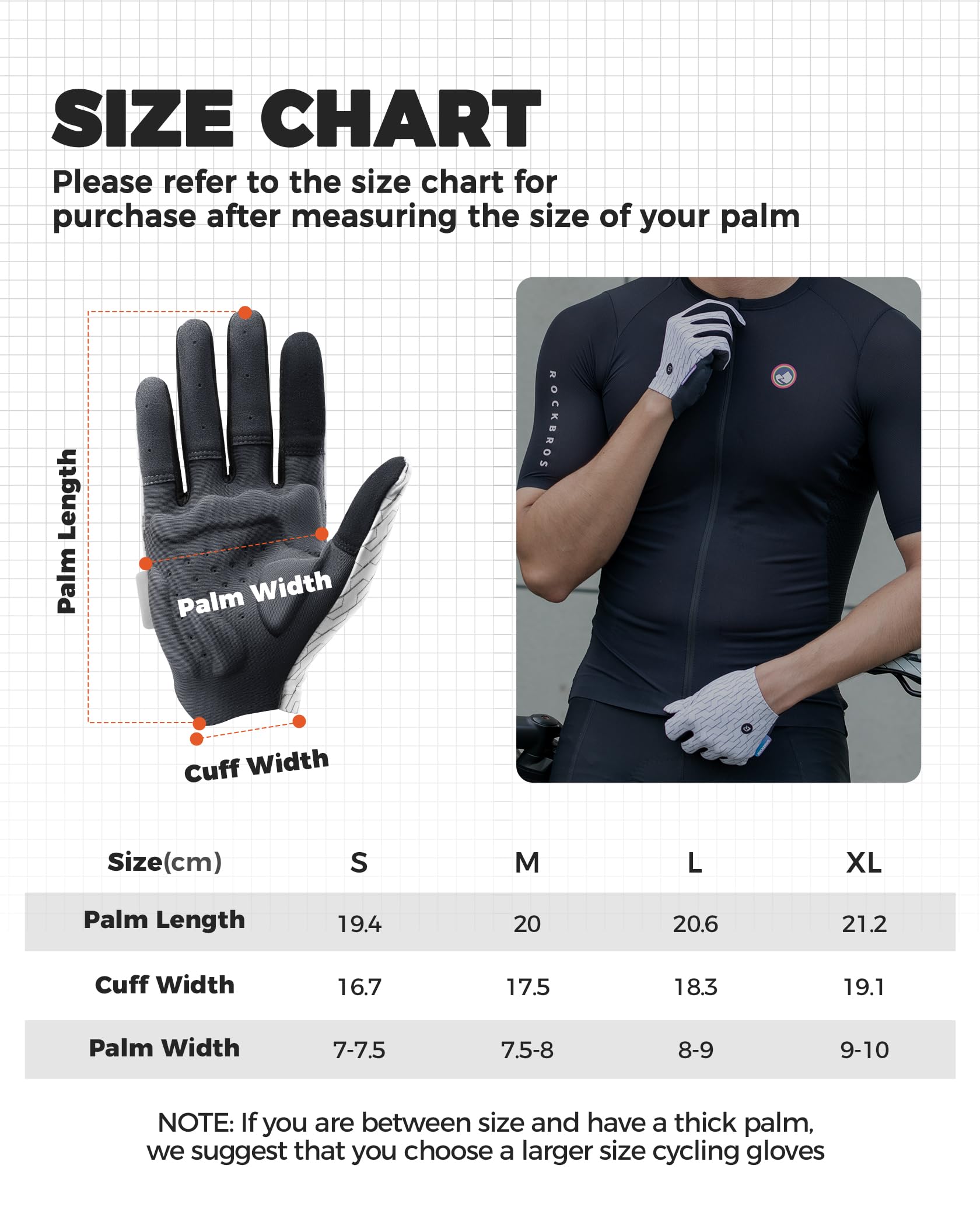ROCKBROS Guantes Ciclismo Hombre Mujer Pantalla Táctil Guantes Deporte Dedo Completo Primavera Verano para MTB Bicicleta Carretera Gravel Running Gym Negro Blanco S-XL