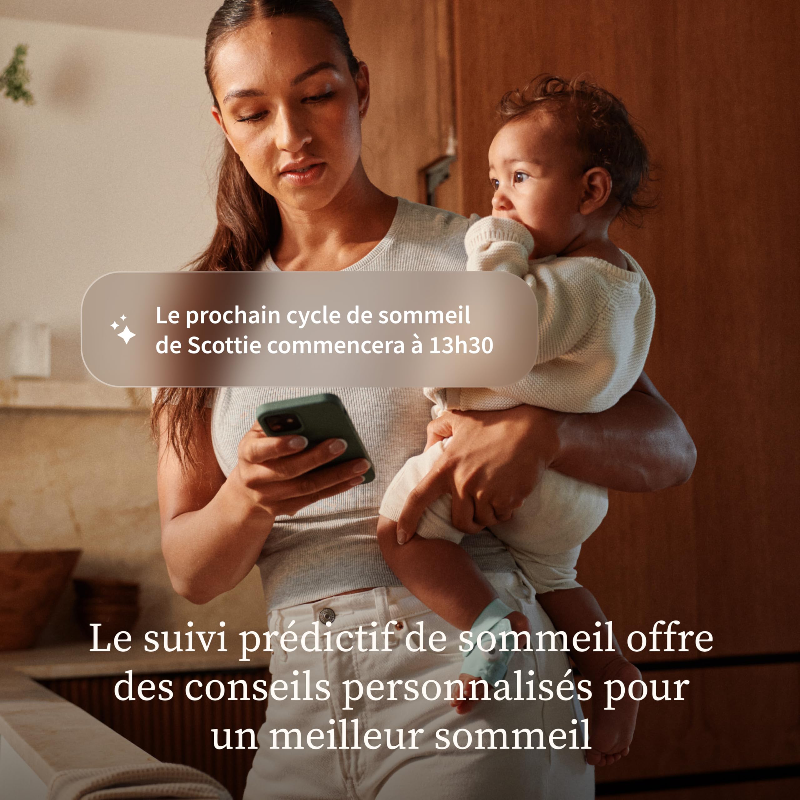 Owlet Dream Sock® Dusty Rose - Système de Surveillance Intelligent pour bébé - Suivi en Direct de la fréquence cardique et de l'oxygène du Nourrisson