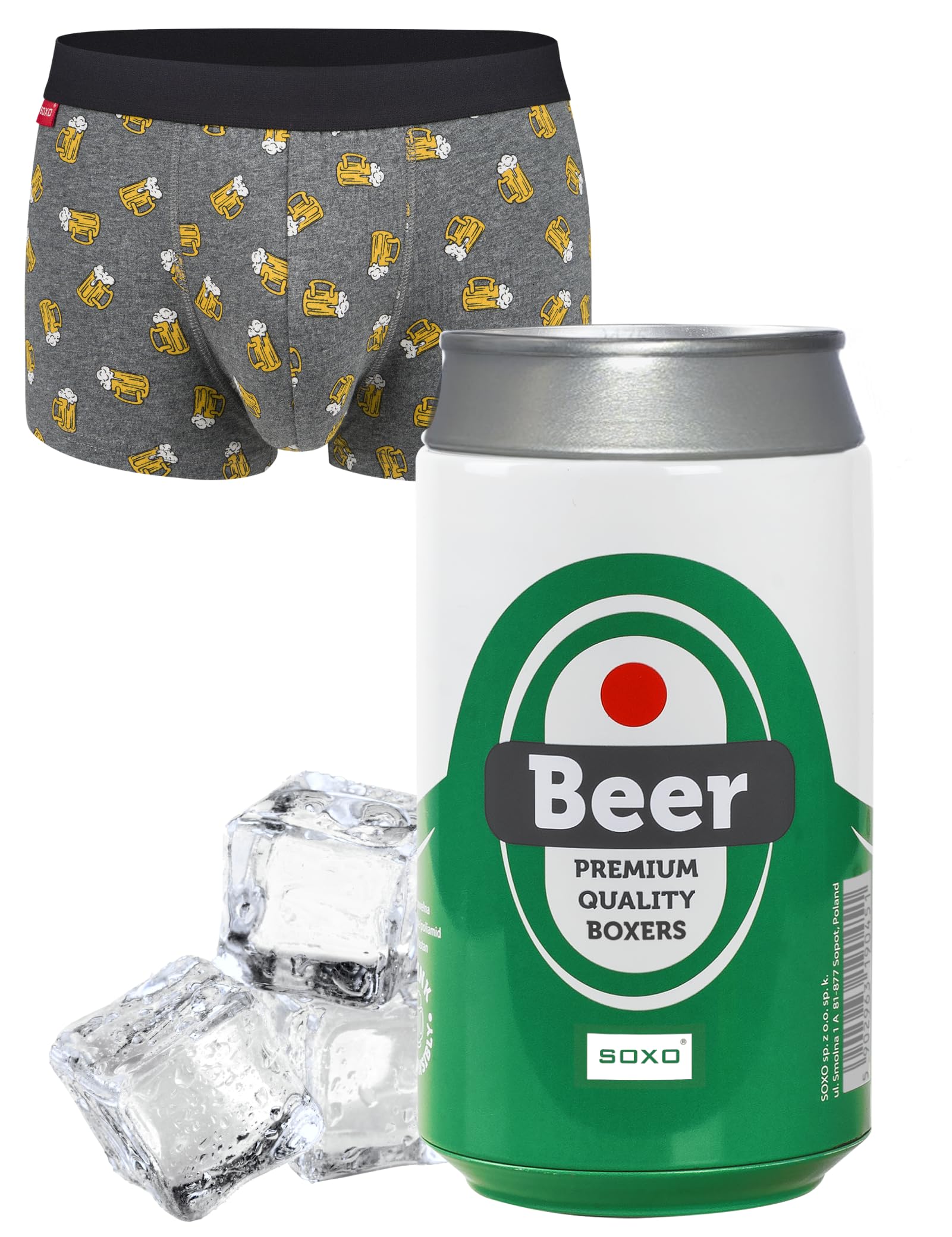 soxo Canned Beer Mens Boxers Shorts Underwear Man Gift Men Cotton Trunks Briefs Beer M
