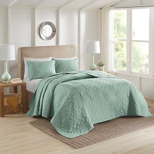 510 Design Oakley - Juego de edredón reversible, diseño de costuras de lujo, para todas las estaciones, colcha ligera, fundas a juego, tamaño King