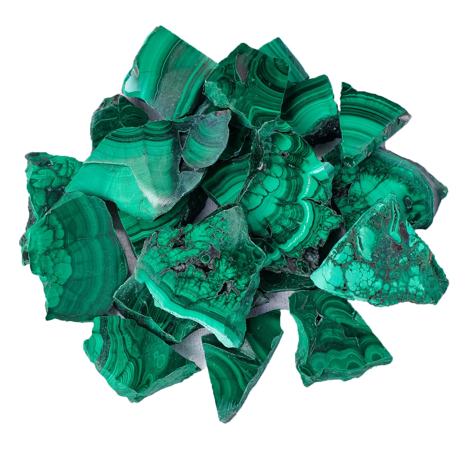 Apengshi Healing Crystal Natural Malachite Raw Stone 0.25lb Irregular Malachite Polished SlicesMeditation Yoga Outdoor Indoor Home Decoration Tank Fountain