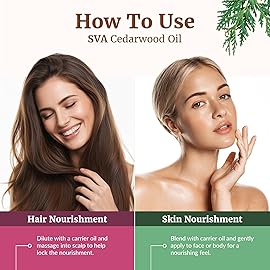 SVA Cedarwood Essential Oil - 4 Fl Oz - 100% Natural Cedar Cupressus Funebris Oil - for Diffuser, Hair Care, Face, Skin Care, Aromatherapy, Scalp and Body Massage, Soap and Candles - with Dropper