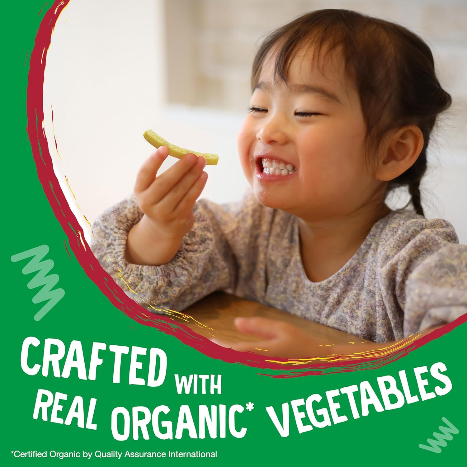 Earth's Best Organic Garden Veggie Straws for Toddlers 2 Years Old and Up, Original Flavor, 2.75 Ounce Bag (Pack of 6)