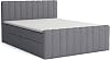 Boxspringbett Aster mit Bettkasten 140 x 200 cm Polsterbett mit Bonellmatratze Topper Doppelbett mit Stauraum gepolstertes Kopfteil Doppelbett Schlafzimmer Härtegrad H3 Inari 91 - hellgrau