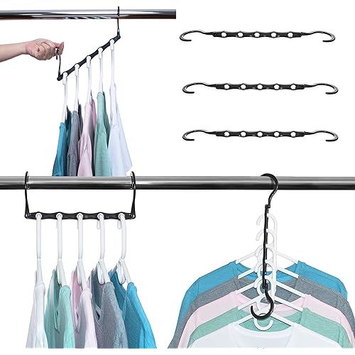 Space Saver Hangers for Smart Closet Organizer (16, Black)