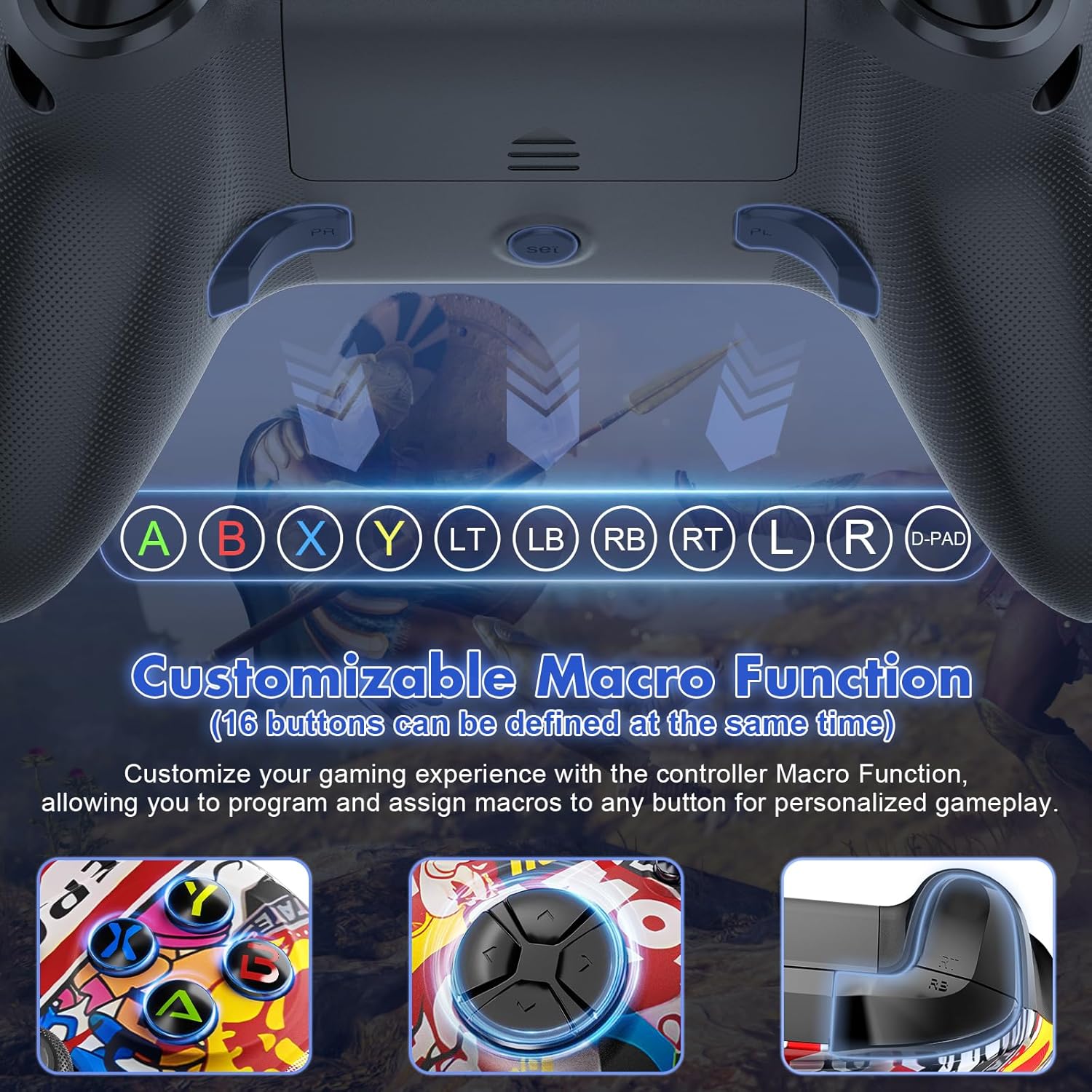 Controller with Macro function explanation and programmable paddles