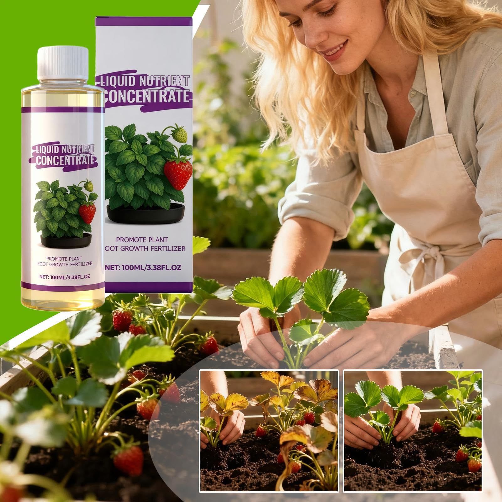 Flüssiger Pflanzendünger 100ml Düngerlösung | Nährlösung Für Die Gartenarbeit für Haus Garten Hof Rasen sowie für Obst und Bäume