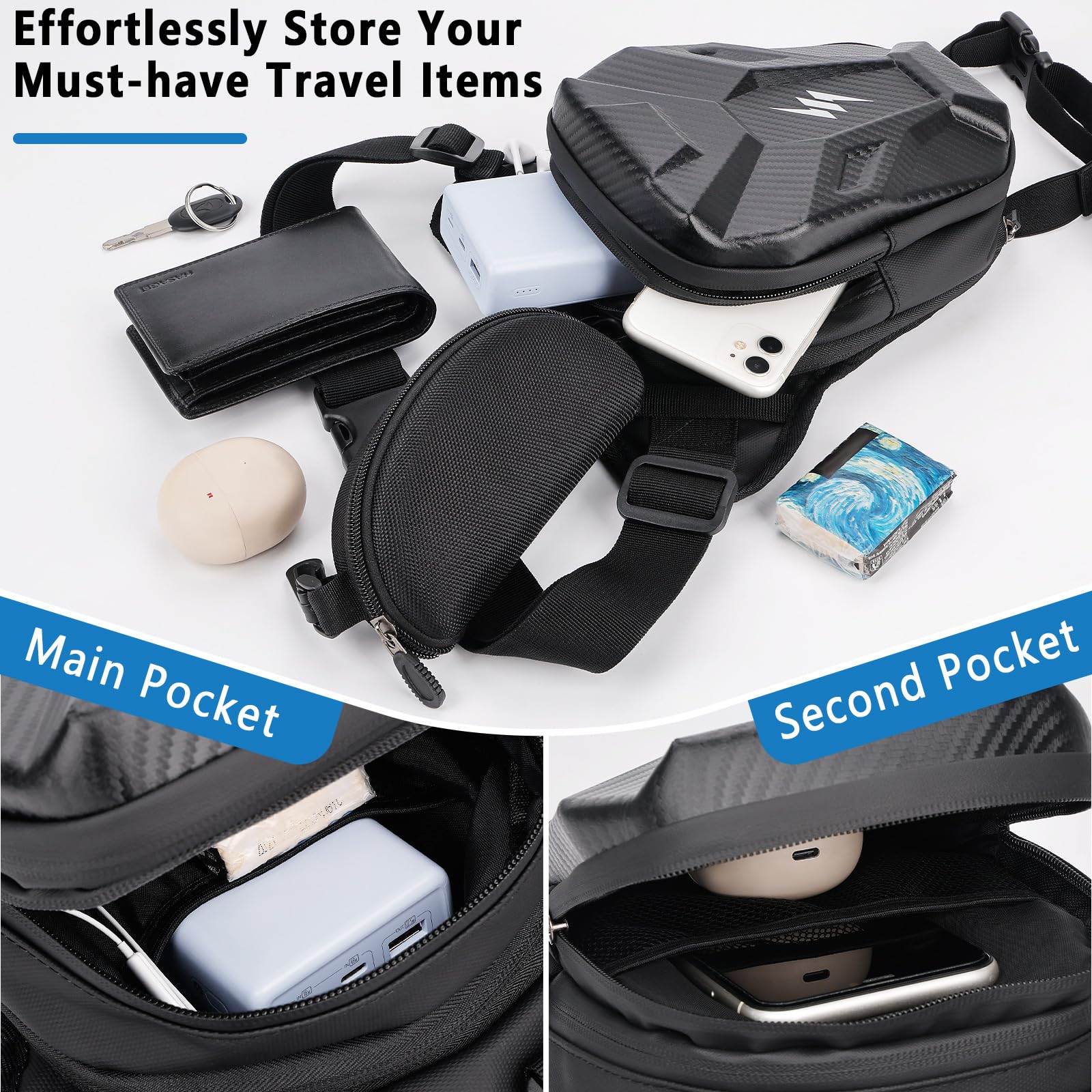 GXCROR Sac de jambe de moto, sac banane, sac banane pour homme et femme, sac de cuisse, sac étanche pour le cyclisme, la randonnée