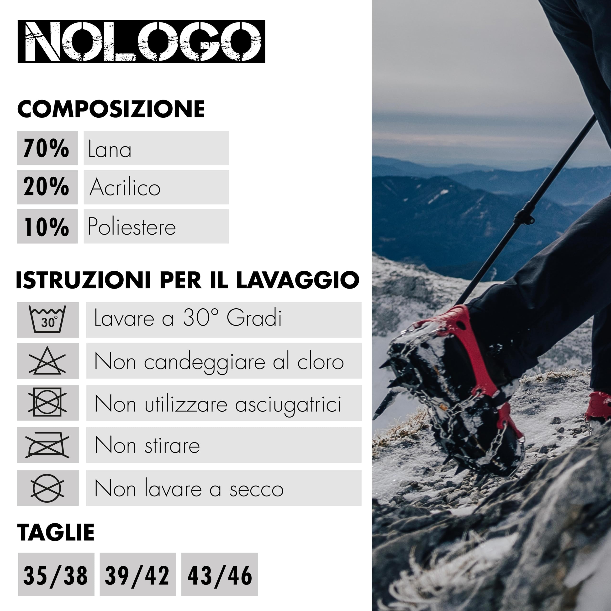 Calze Termiche Donna Uomo Trekking in Lana Merino - Calze Termiche Uomo Lunghe e Corte, Trekking, Anti Vesciche per Escursioni, Tecniche - Made in Italy