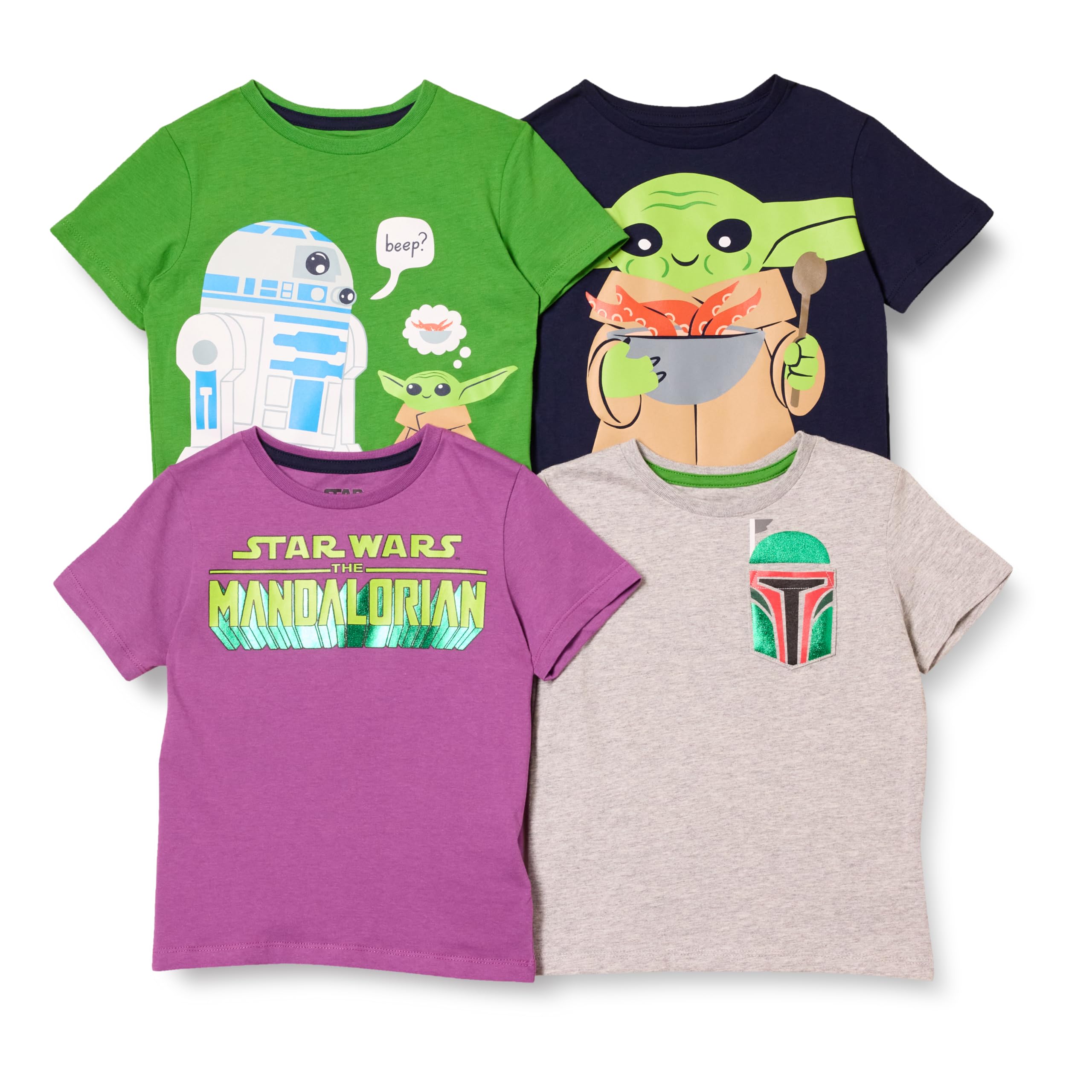 Amazon Essentials Disney | Marvel | Star Wars Boys and Toddlers' Short-Sleeve T-Shirts (Previously Spotted Zebra), Multipacks