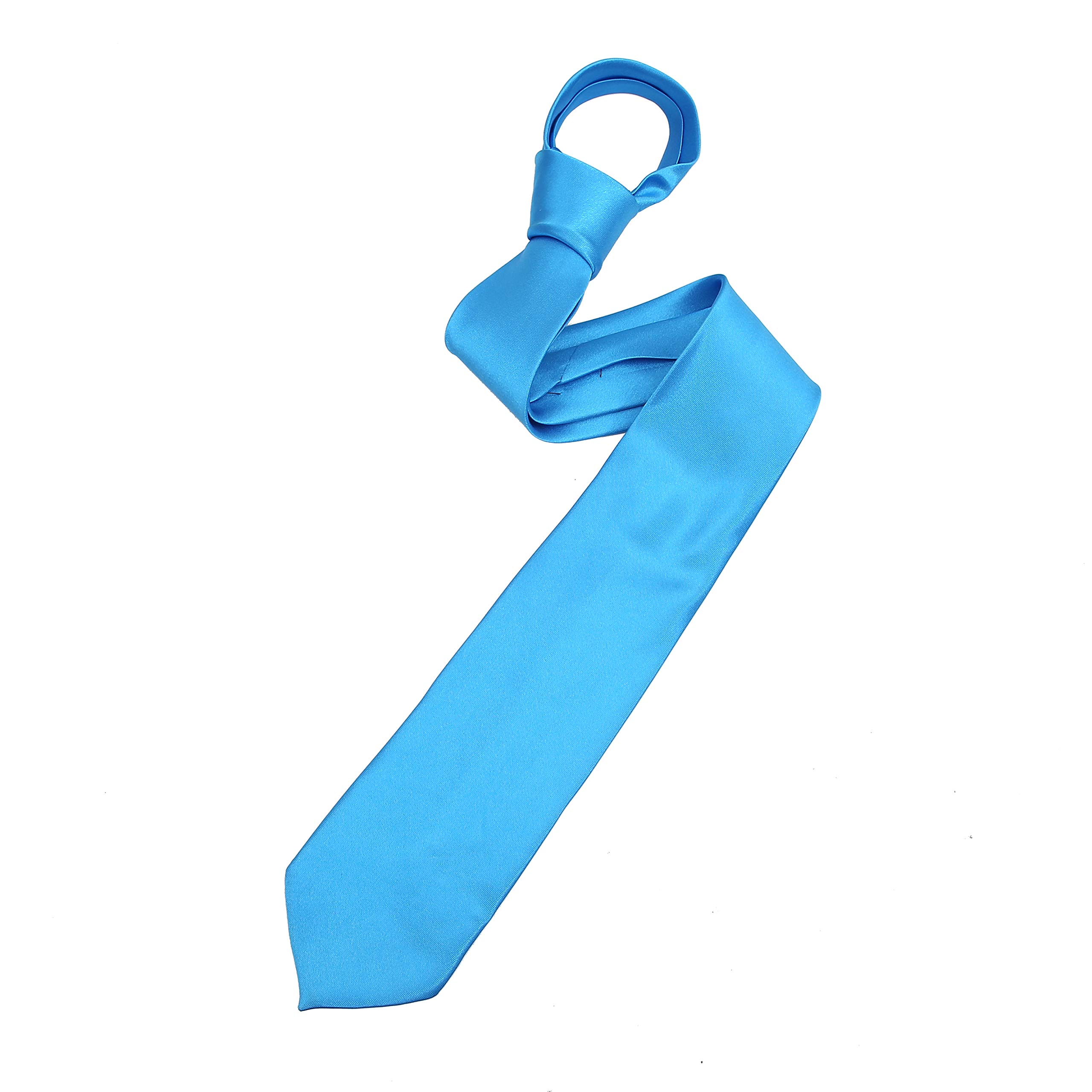 The Tie Company Men's Aqua Blue The Tie Co™ Wide 7.5Cm Plain Satin Tie (Aqua Blue)