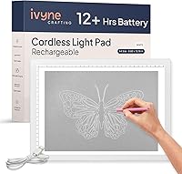 Vista 24 de iVyne Almohadilla de luz con cable para desmalezar vinilo - Caja de luz A4 para dibujar - Tablero de luz para trazar - Caja de luz para pintura