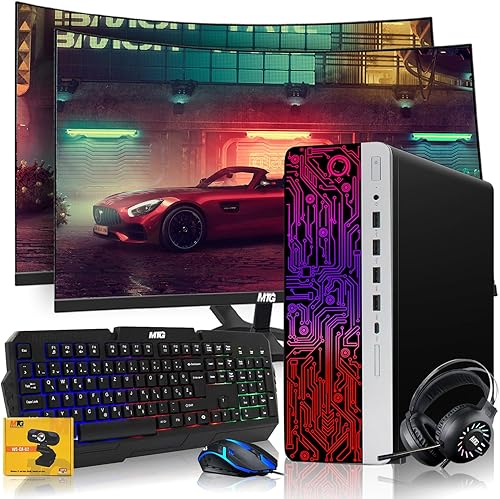 Computadora HP G3 RGB Intel i5-6 generación, gráficos AMD RX 550, 32 GB de RAM, SSD de 512 GB, MTG nuevo monitor dual de 24 pulgadas, teclado RGB,