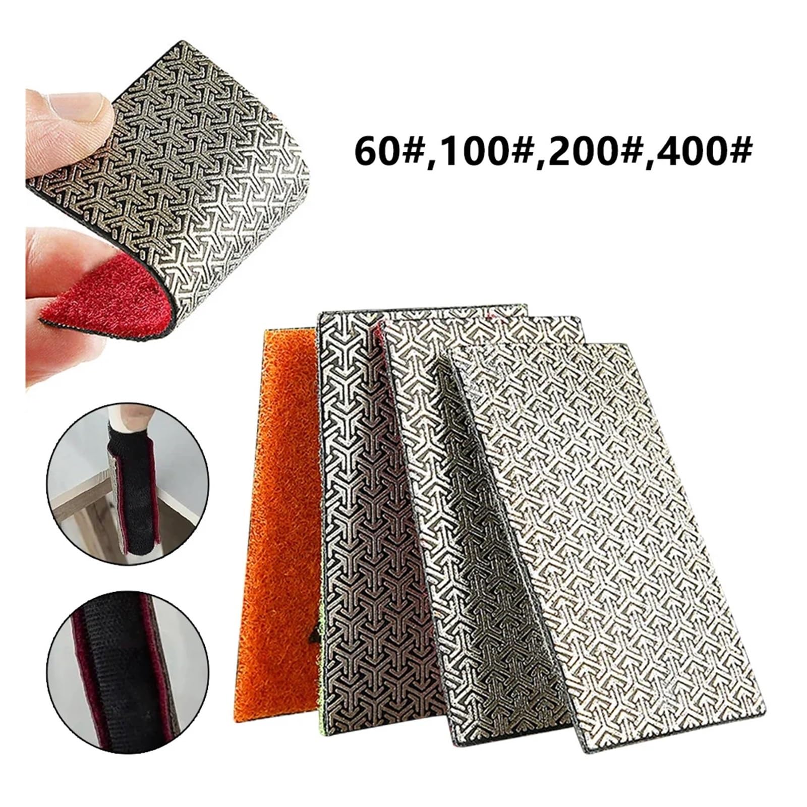 1-5 szt. wymiennych diamentowych padów polerskich do płytek szklanych, ściernych bloków szlifierskich, ceramicznych tarcz polerowania(Kit 5Pcs)