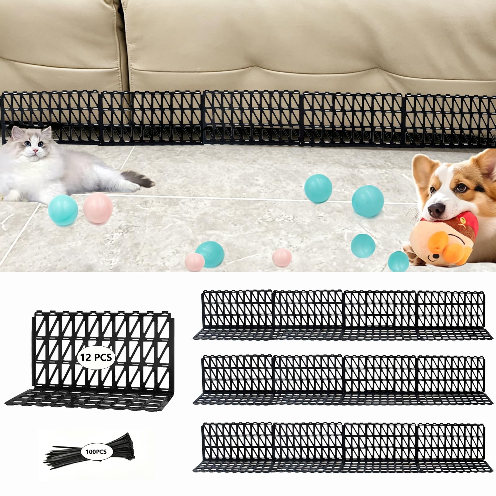 Typlhom 12 PCS Under Couch Blocker - replacement parts | Mubboo