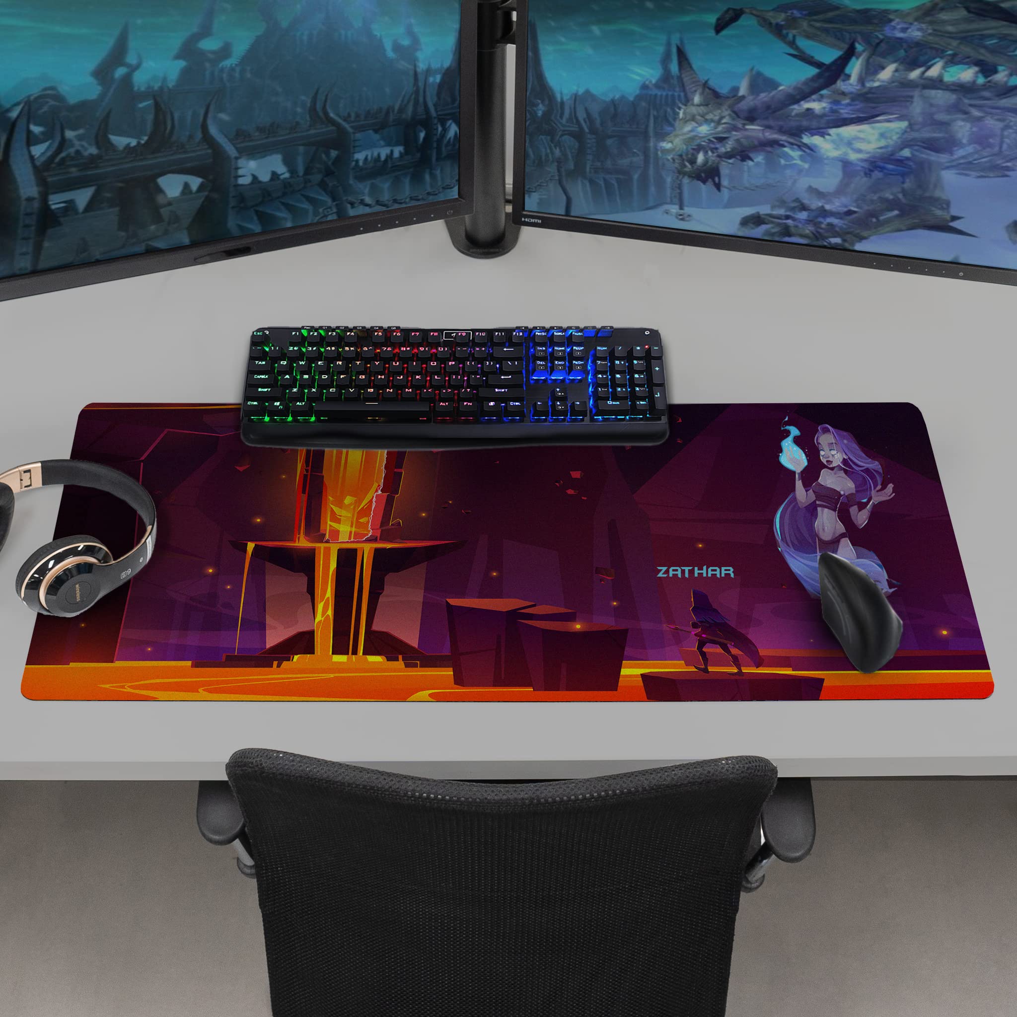 Wanapix | Alfombrilla Ratón Personalizada | Tapete Gaming Extra Grande | 90x40 cm | Base Antideslizante | Muy Flexible | Regalo Ideal Gamers y Streamers | 100% Personalizado