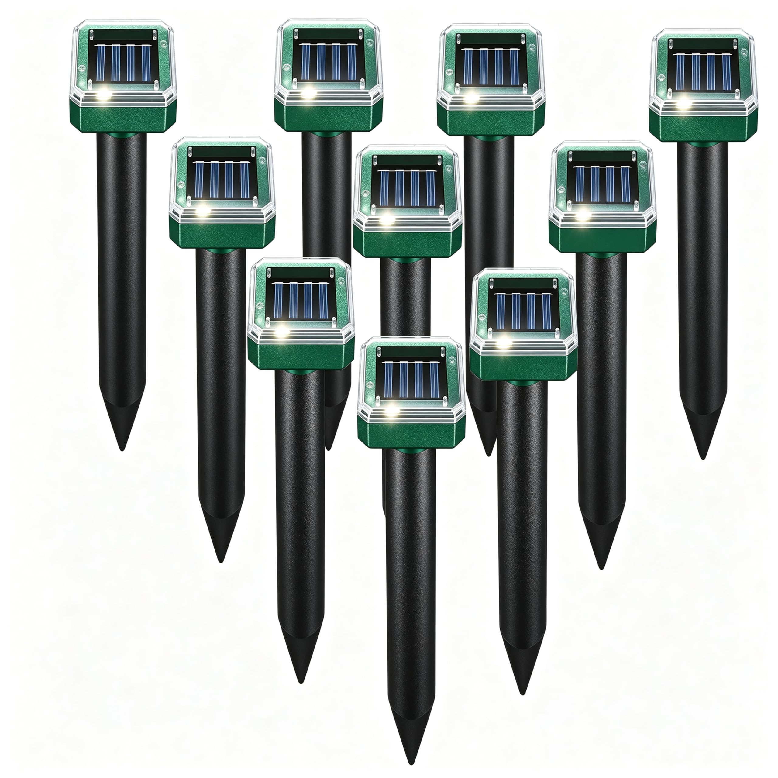 Solarbetriebener Maulwurfschreck 10 Pack Schlangenabwehr Outdoor, Gopher Abwehr für Rasen Garten Hof, Maulwurf- und Wühlmausvertreiber Wasserdicht, Effektiv Abwehr Gophers Schlange