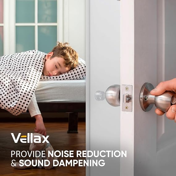 Vellax 12-Pack Clear Silicone Door Bumpers, Self Adhesive Wall Guards