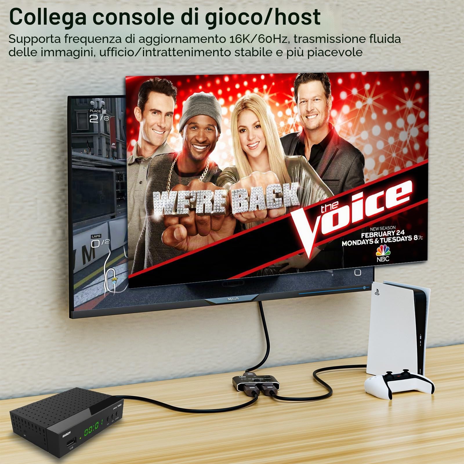 DisplayPort 2.1 8K 10K 16K DP Switch Bi-Direction 8K@120Hz 4K@240Hz Splitter Video Converter per più sorgenti e display