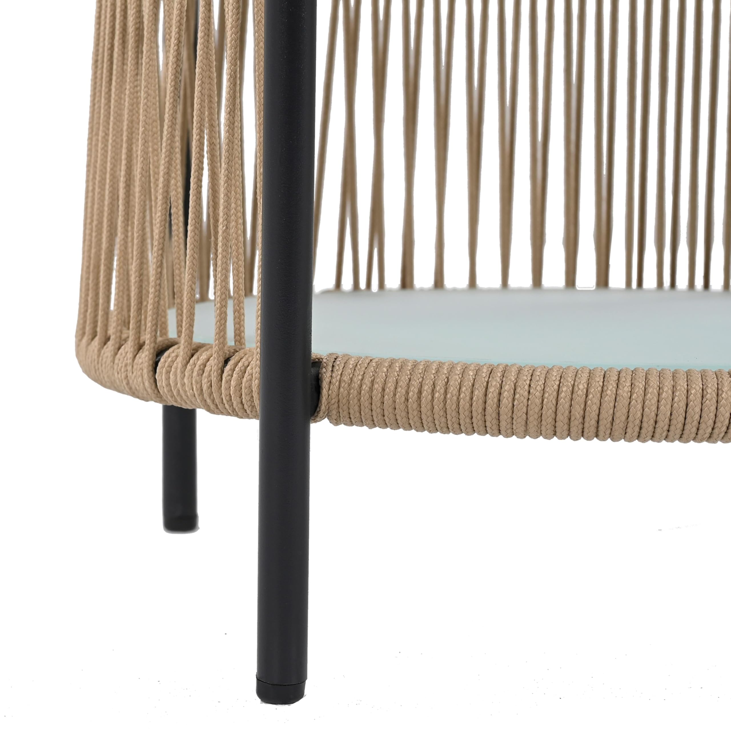 ESTEXO Bistro Set Balkonmöbel Sitzgruppe Outdoor Gartenset 2 Personen Rope Gartenset (Beige)
